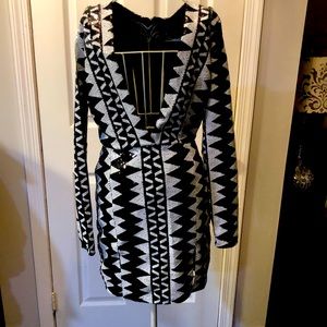 Black & white sequin dress
